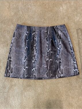 Vintage A Byer Snake Print Mini Skirt in Grey
